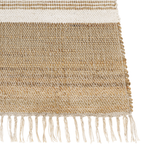 Teppich Jute beige / weiss 160 x 230 cm Streifenmuster Kurzflor zweiseitig TALPUR