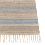Teppich Jute beige / hellblau 80 x 300 cm Streifenmuster Kurzflor zweiseitig TALPUR