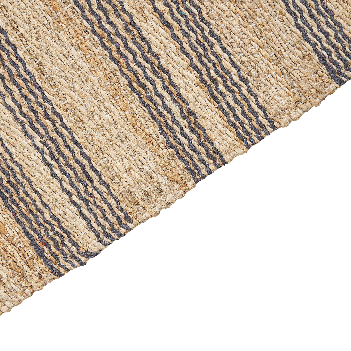 Teppich Jute beige / grau 80 x 300 cm Streifenmuster Kurzflor zweiseitig BUDHO