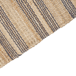 Teppich Jute beige / grau 80 x 300 cm Streifenmuster Kurzflor zweiseitig BUDHO