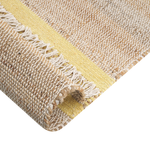Teppich Jute beige / gelb 80 x 300 cm Streifenmuster Kurzflor zweiseitig TALPUR