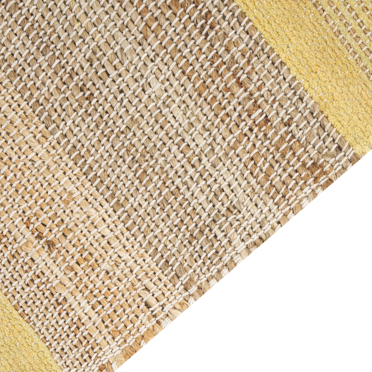 Teppich Jute beige / gelb 160 x 230 cm Streifenmuster Kurzflor zweiseitig TALPUR