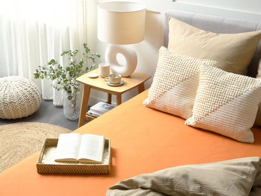 Spannbettlaken JANBU Baumwolle 90 x 200 cm Orange