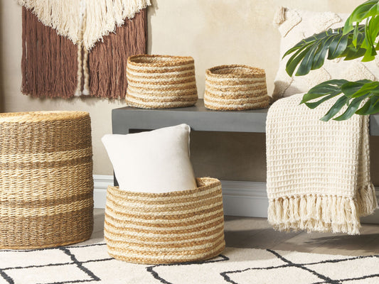 Aufbewahrungskorb Jute naturfarben / beige 3er Set KAHU