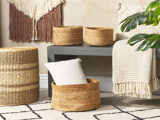 Aufbewahrungskorb Jute naturfarben / beige 3er Set RANWAL