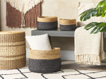 Aufbewahrungskorb Jute naturfarben / schwarz 3er Set JABAR
