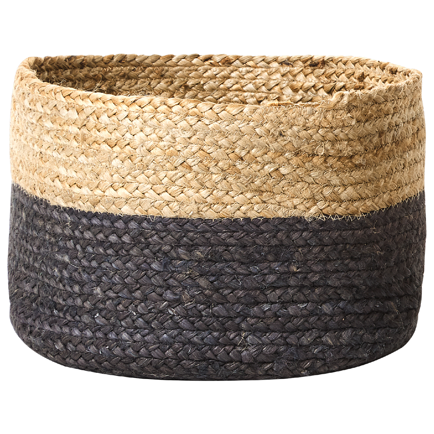 Aufbewahrungskorb Jute naturfarben / schwarz 3er Set JABAR