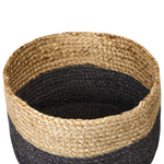 Aufbewahrungskorb Jute naturfarben / schwarz 3er Set JABAR