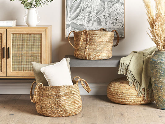 Aufbewahrungskorb Jute naturfarben 2er Set KORNAK