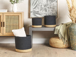 Textilkorb Baumwolle schwarz / beige 3er Set BASIMA