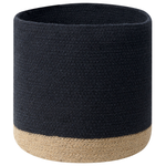 Textilkorb Baumwolle schwarz / beige 3er Set BASIMA