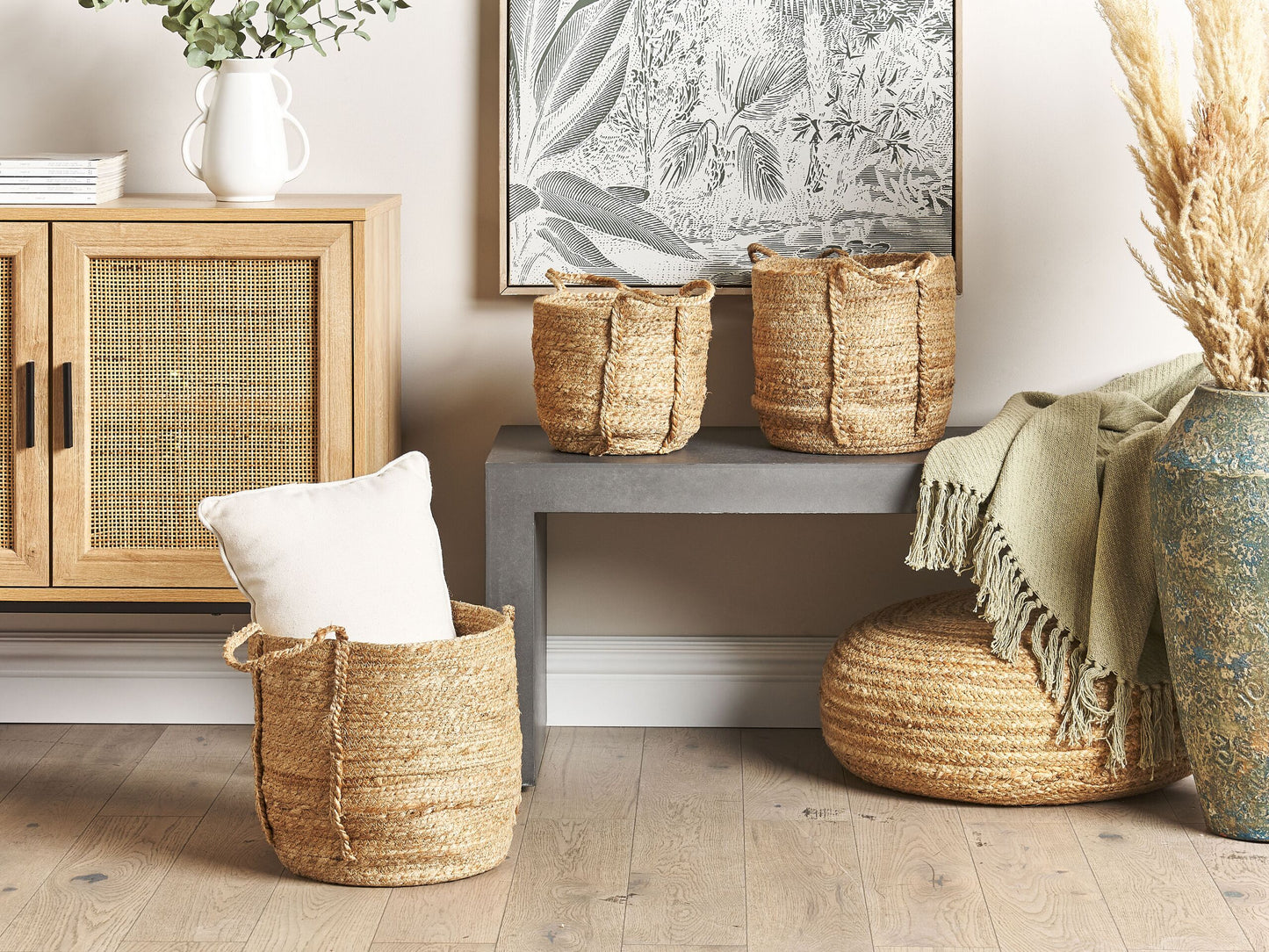 Aufbewahrungskorb Jute naturfarben 3er Set WADH