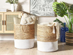 Aufbewahrungskorb Jute weiss / beige 2er Set GAJAR