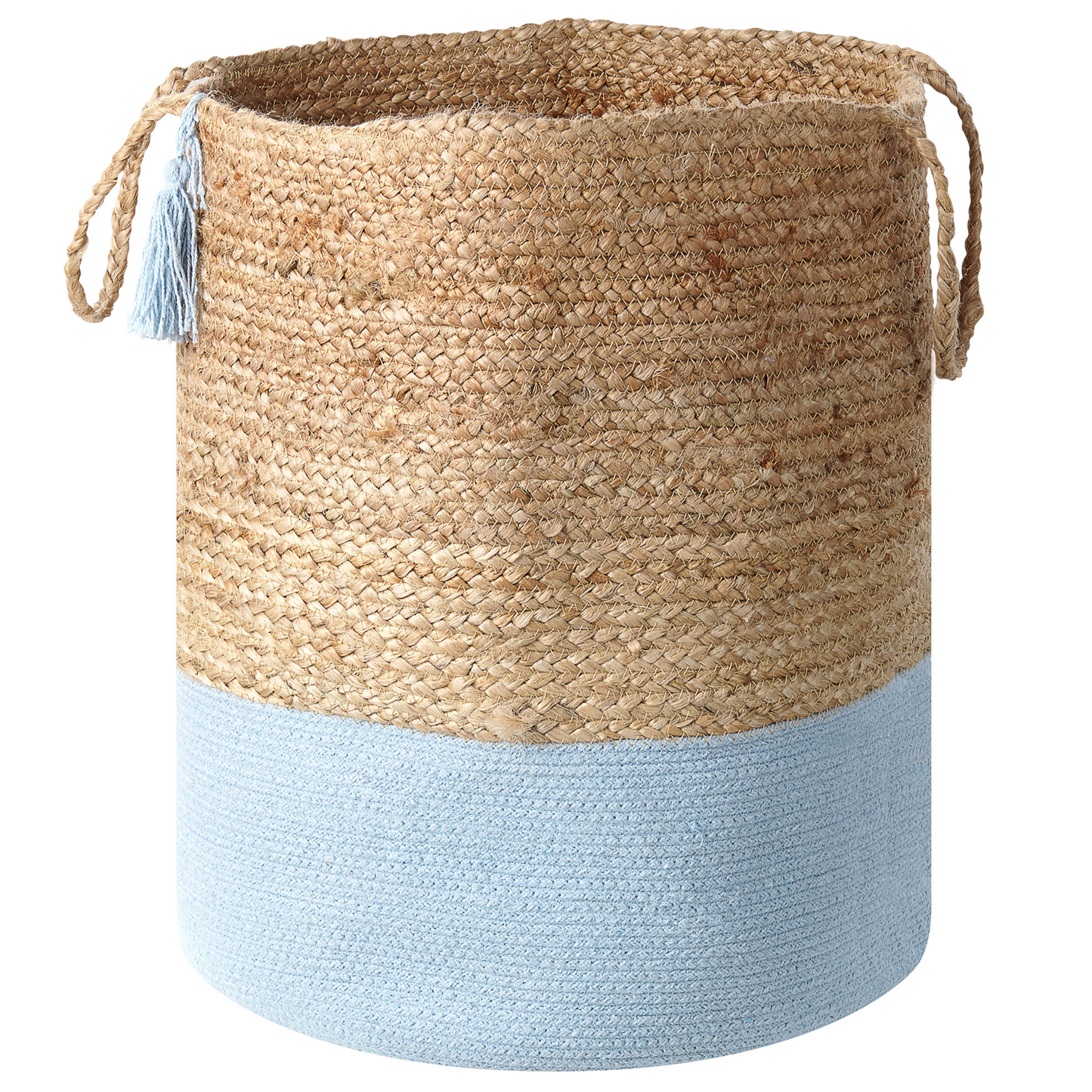Aufbewahrungskorb Jute weiss / blau 2er Set GAJAR