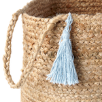 Aufbewahrungskorb Jute weiss / blau 2er Set GAJAR