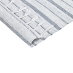 Outdoor Teppich cremeweiss / grau 140 x 200 cm Streifenmuster Kurzflor BADEMLI