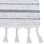 Outdoor Teppich cremeweiss / grau 80 x 150 cm Streifenmuster Kurzflor BADEMLI