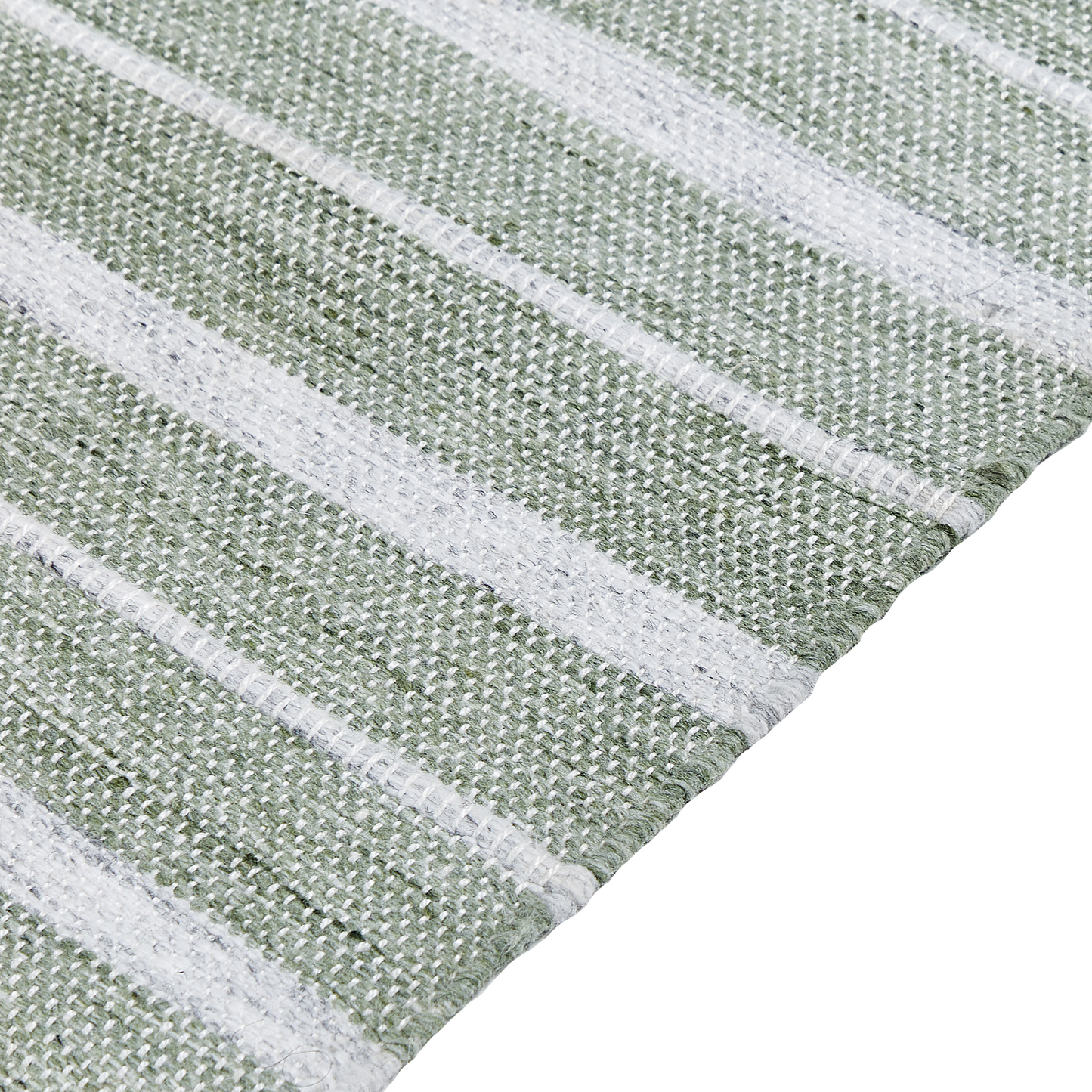 Outdoor Teppich dunkelgrün / weiss 160 x 230 cm Streifenmuster Kurzflor BADEMLI