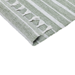 Outdoor Teppich dunkelgrün / weiss 160 x 230 cm Streifenmuster Kurzflor BADEMLI