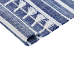 Outdoor Teppich dunkelblau / weiss 140 x 200 cm Streifenmuster Kurzflor BADEMLI