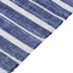 Outdoor Teppich dunkelblau / weiss 160 x 230 cm Streifenmuster Kurzflor BADEMLI