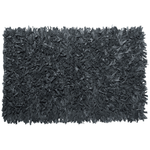 Teppich Leder schwarz 160 x 230 cm Shaggy MUT