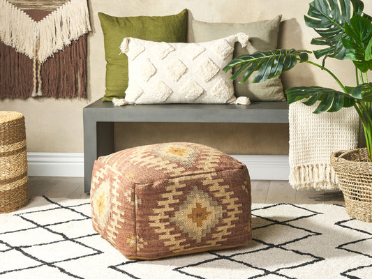 Pouf Jute mehrfarbig 50 x 50 x 30 cm BEEL