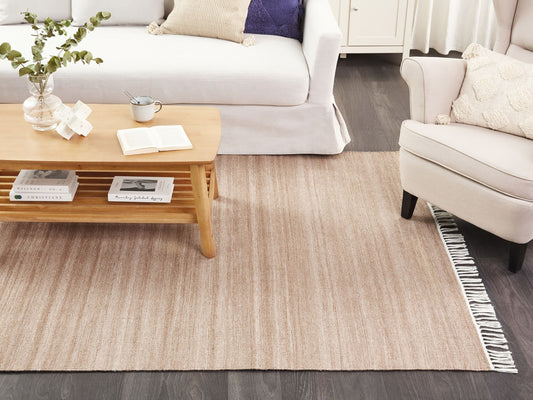 Teppich sandbeige 160 x 230 cm Kurzflor MALHIA