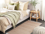 Teppich sandbeige 80 x 150 cm Kurzflor MALHIA