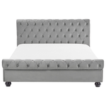 Wasserbett Samtstoff AVALLON 180 x 200 cm Grau