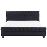 Wasserbett Samtstoff AVALLON 180 x 200 cm Schwarz