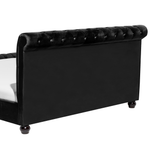 Wasserbett Samtstoff AVALLON 180 x 200 cm Schwarz