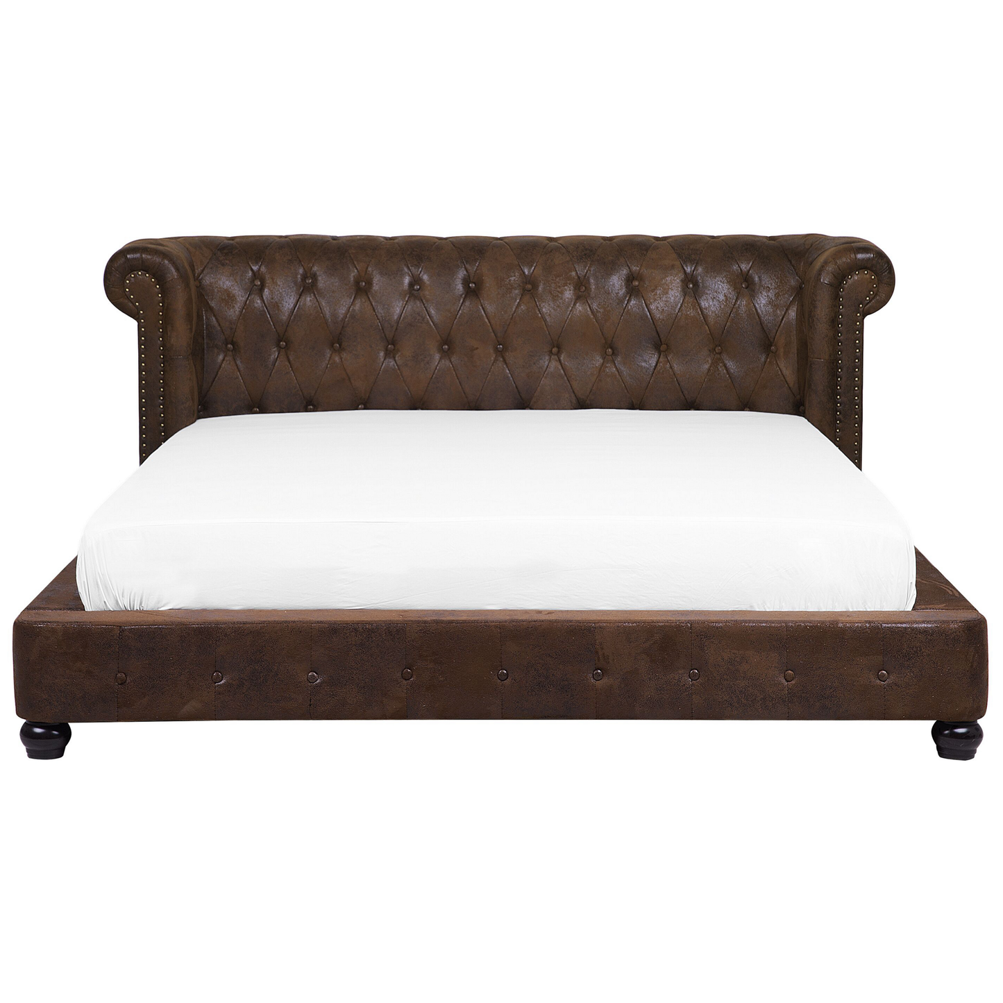 Wasserbett Lederoptik braun 180 x 200 cm CAVAILLON