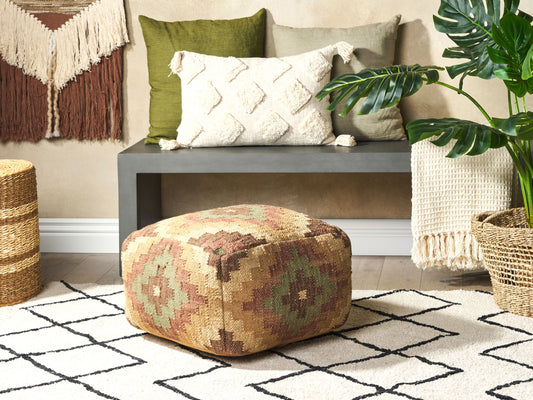 Pouf Jute mehrfarbig 50 x 50 x 30 cm MAGURI