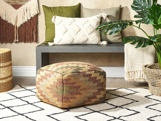 Pouf Jute mehrfarbig 50 x 50 x 30 cm DEEPOR