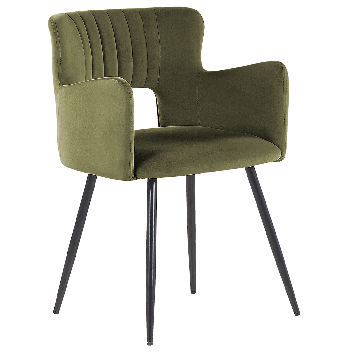 Esszimmerstuhl 2er Set SANILAC Samtstoff Olivgrün