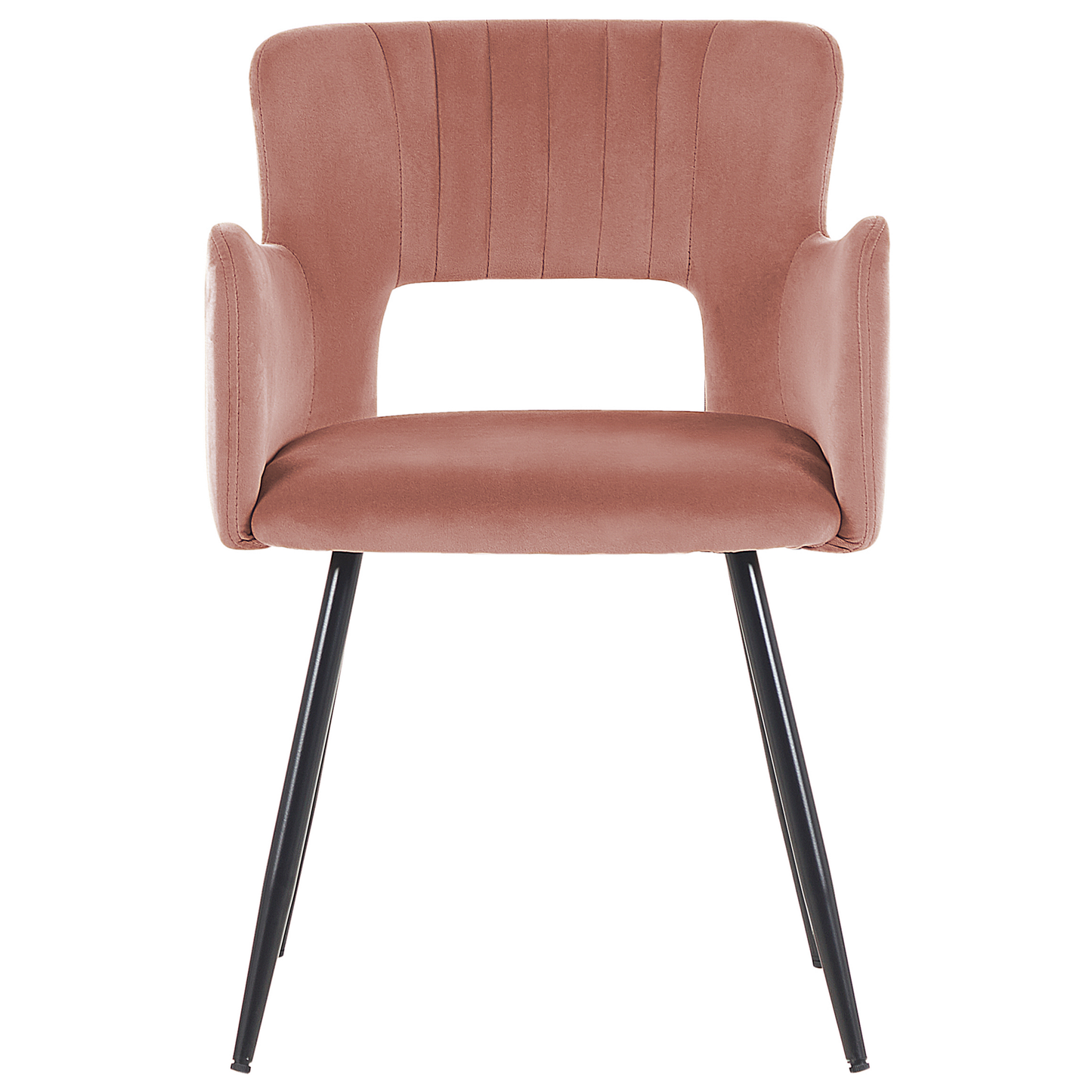Esszimmerstuhl 2er Set SANILAC Samtstoff Pastellrosa