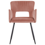 Esszimmerstuhl 2er Set SANILAC Samtstoff Pastellrosa