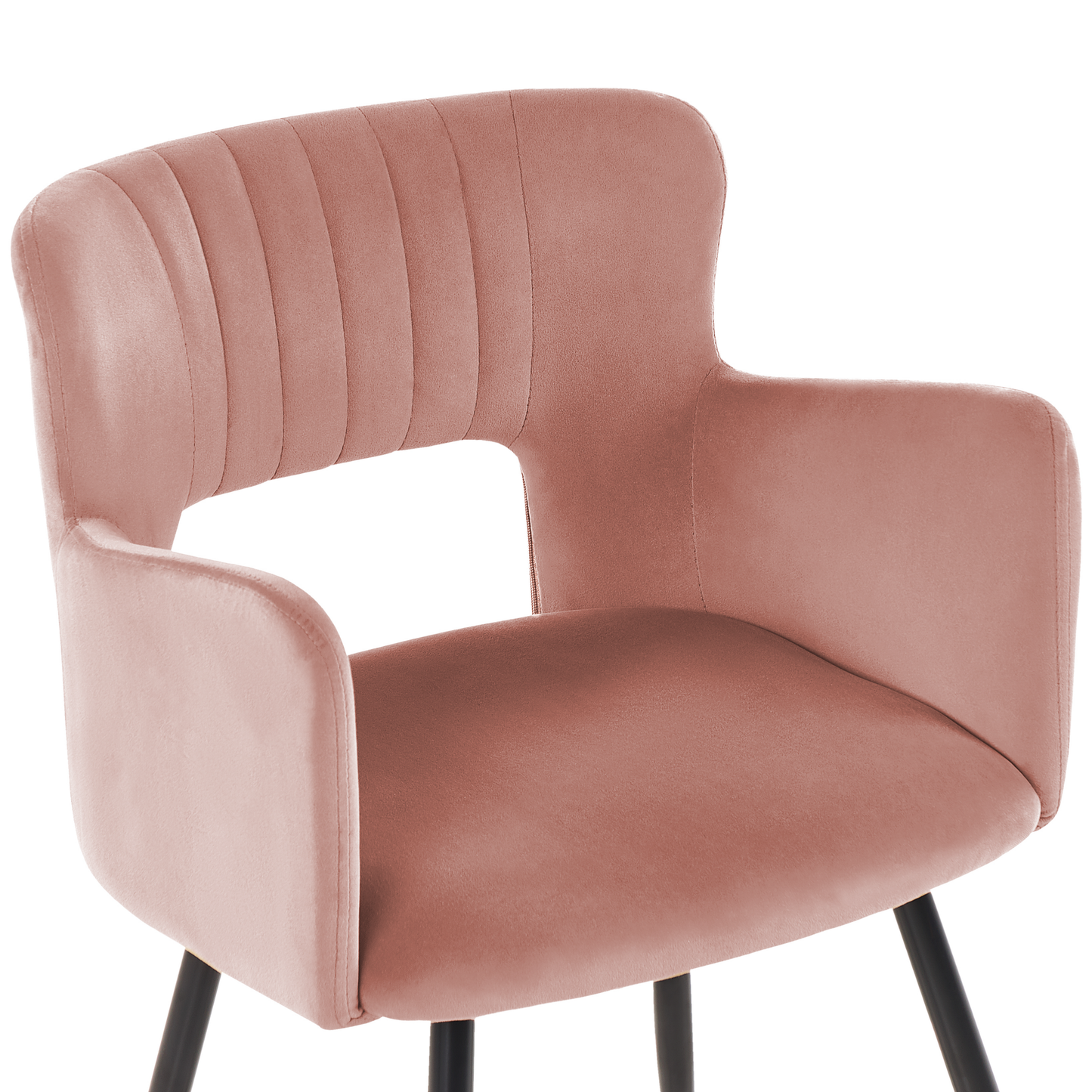 Esszimmerstuhl 2er Set SANILAC Samtstoff Pastellrosa