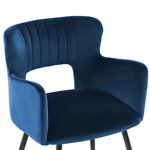 Esszimmerstuhl 2er Set SANILAC Samtstoff Marineblau