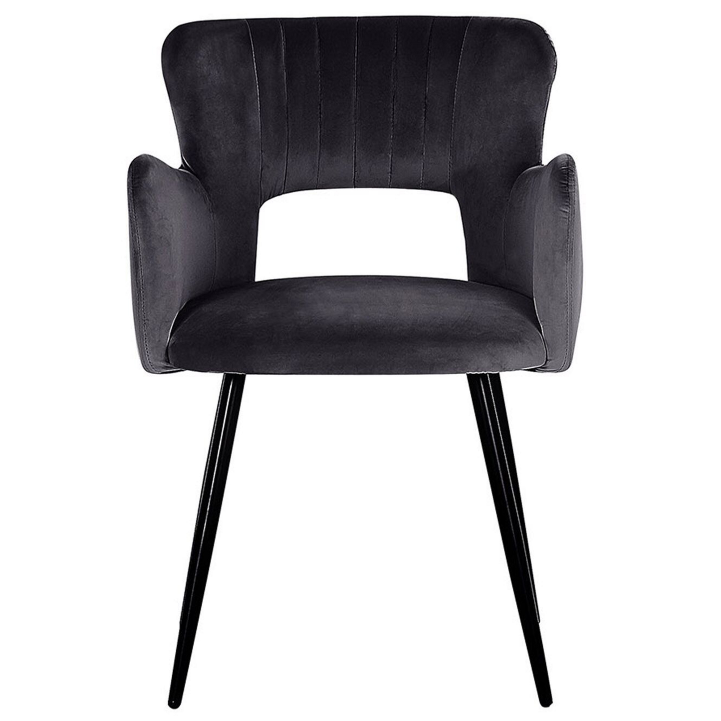 Esszimmerstuhl 2er Set SANILAC Samtstoff Schwarz