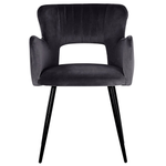 Esszimmerstuhl 2er Set SANILAC Samtstoff Schwarz