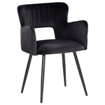 Esszimmerstuhl 2er Set SANILAC Samtstoff Schwarz