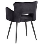 Esszimmerstuhl 2er Set SANILAC Samtstoff Schwarz