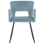 Esszimmerstuhl 2er Set SANILAC Samtstoff Hellblau