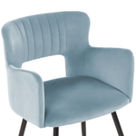 Esszimmerstuhl 2er Set SANILAC Samtstoff Hellblau