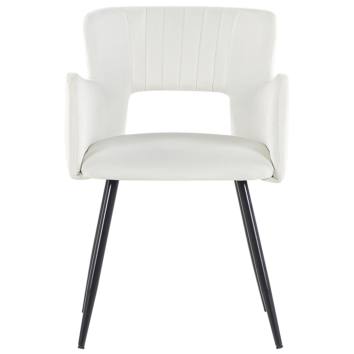 Esszimmerstuhl 2er Set SANILAC Samtstoff Weiss