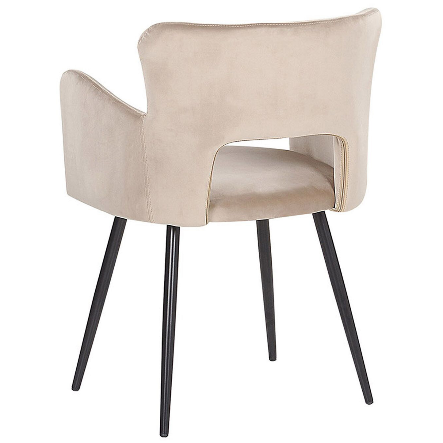 Esszimmerstuhl 2er Set SANILAC Samtstoff Taupe