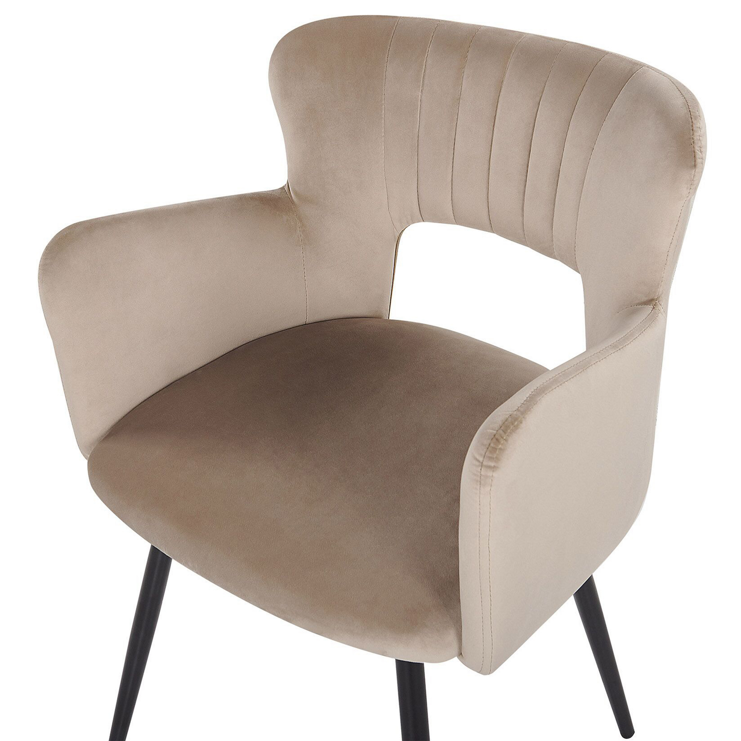 Esszimmerstuhl 2er Set SANILAC Samtstoff Taupe