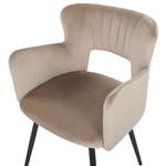 Esszimmerstuhl 2er Set SANILAC Samtstoff Taupe